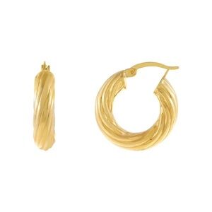 18K Gold Plated Twisted Hoops